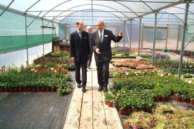 Prince Edward touring the greenhouses
